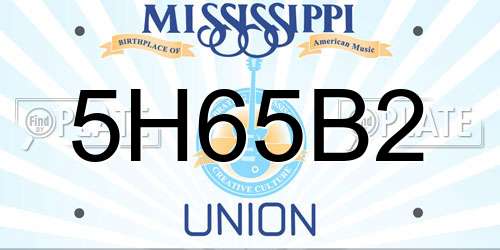 5H65B2 Mississippi License Plate