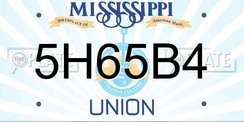 5H65B4 Mississippi License Plate