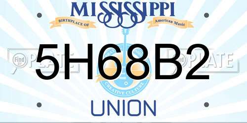 5H68B2 Mississippi License Plate