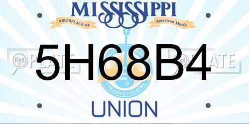 5H68B4 Mississippi License Plate