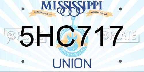 5HC717 Mississippi License Plate