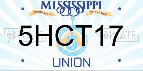 5HCT17 Mississippi License Plate