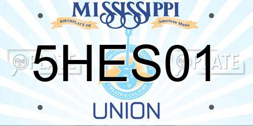 5HES01 Mississippi License Plate