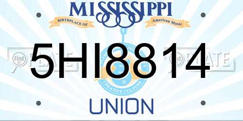 5HI8814 Mississippi License Plate