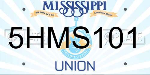 5HMS101 Mississippi License Plate