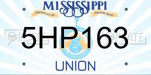 5HP163 Mississippi License Plate