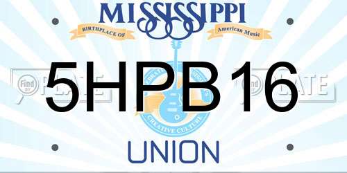 5HPB16 Mississippi License Plate