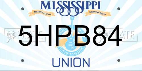 5HPB84 Mississippi License Plate