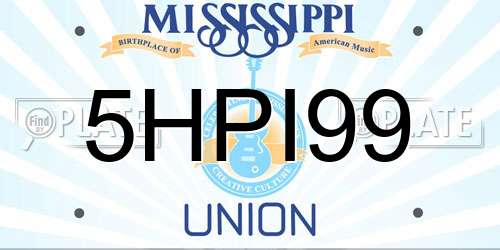 5HPI99 Mississippi License Plate