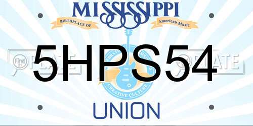 5HPS54 Mississippi License Plate