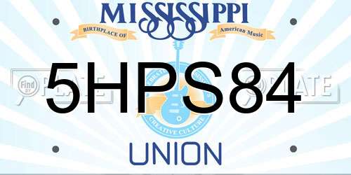 5HPS84 Mississippi License Plate