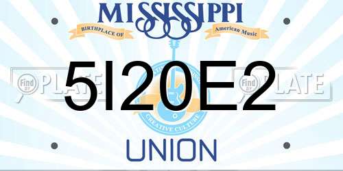 5I20E2 Mississippi License Plate