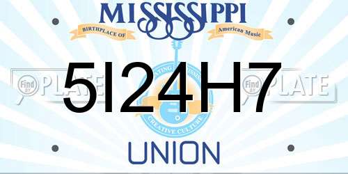 5I24H7 Mississippi License Plate