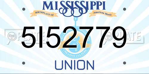 5I52779 Mississippi License Plate