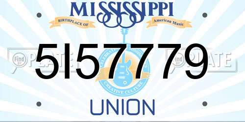 5I57779 Mississippi License Plate