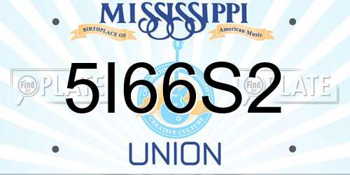 5I66S2 Mississippi License Plate