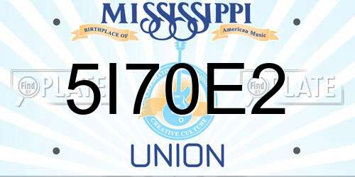 5I70E2 Mississippi License Plate