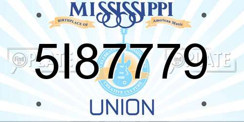 5I87779 Mississippi License Plate