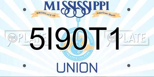 5I90T1 Mississippi License Plate