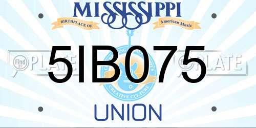 5IB075 Mississippi License Plate