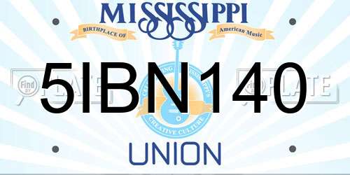 5IBN140 Mississippi License Plate