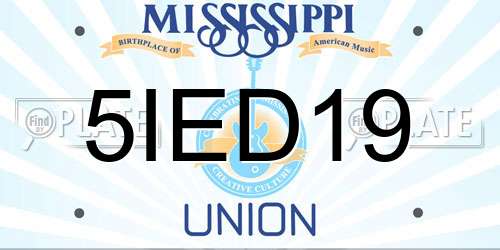 5IED19 Mississippi License Plate