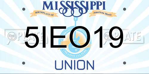 5IEO19 Mississippi License Plate