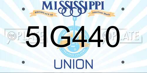 5IG440 Mississippi License Plate