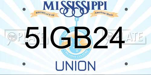 5IGB24 Mississippi License Plate