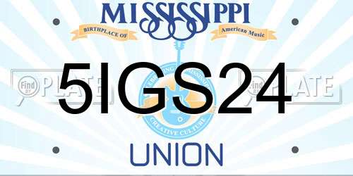 5IGS24 Mississippi License Plate