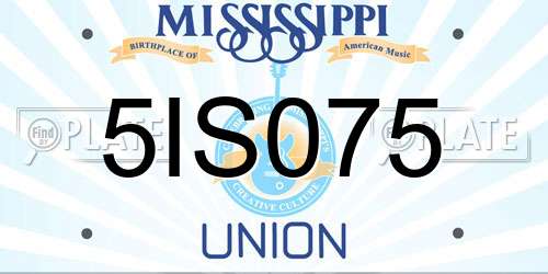 5IS075 Mississippi License Plate