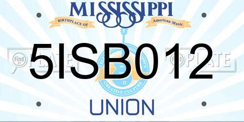5ISB012 Mississippi License Plate