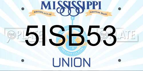 5ISB53 Mississippi License Plate