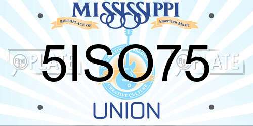 5ISO75 Mississippi License Plate