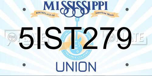 5IST279 Mississippi License Plate