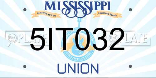 5IT032 Mississippi License Plate