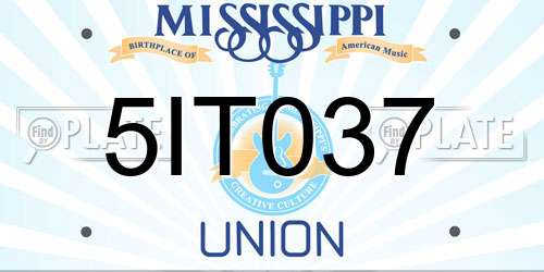 5IT037 Mississippi License Plate