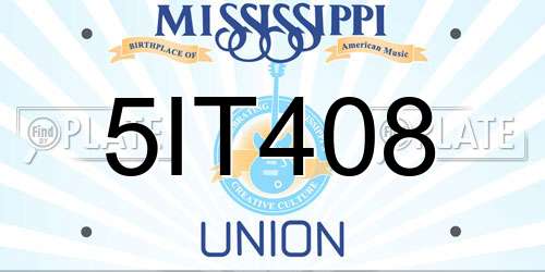 5IT408 Mississippi License Plate