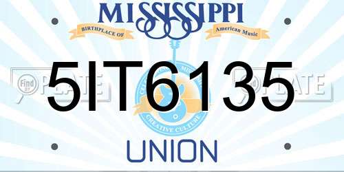 5IT6135 Mississippi License Plate