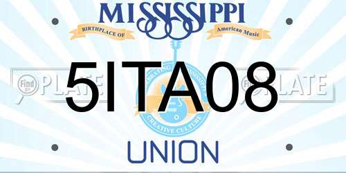 5ITA08 Mississippi License Plate