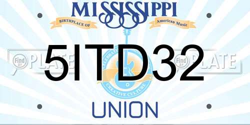5ITD32 Mississippi License Plate