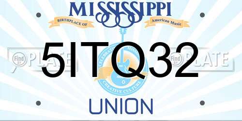 5ITQ32 Mississippi License Plate