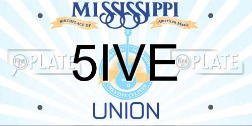 5IVE Mississippi License Plate