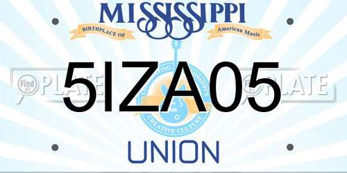 5IZA05 Mississippi License Plate