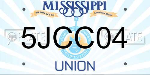 5JCC04 Mississippi License Plate