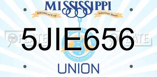 5JIE656 Mississippi License Plate