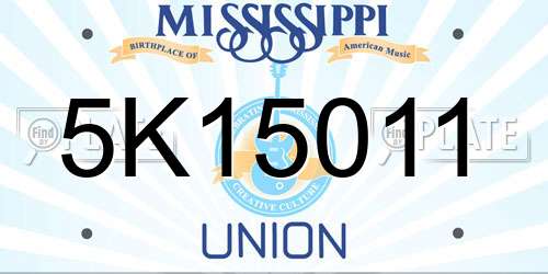 5K15011 Mississippi License Plate