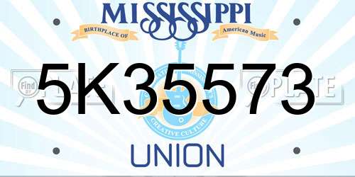 5K35573 Mississippi License Plate