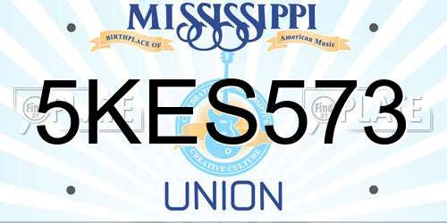 5KES573 Mississippi License Plate