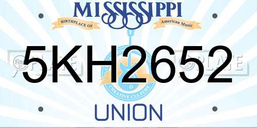 5KH2652 Mississippi License Plate